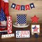 13 Pieces 4th of July Tiered Tray Decor Patriotic Table Decor Wood Signs